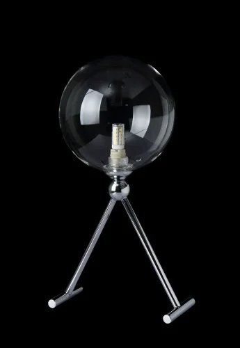 Настольная лампа FABRICIO LG1 CHROME/TRANSPARENTE Crystal Lux прозрачная 1 лампа, основание хром металл в стиле лофт молекула фото 3